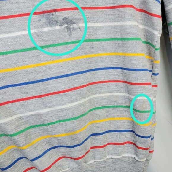 Wrangler Vintage 80s Sweatshirt Unisex XL Women Men Primary Stripe Shirt Top Fun - Picture 6 of 13